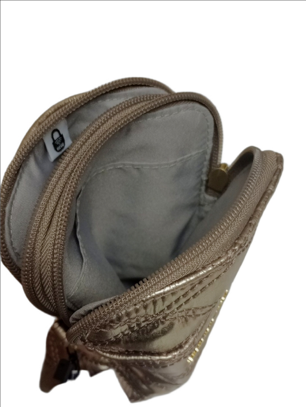 🆕 BAGGALINI ROSE GOLD METALLIC PUFFER QUILTED PHONE WALLET CROSSBODY TRAVEL BAG - Picture 6 of 11